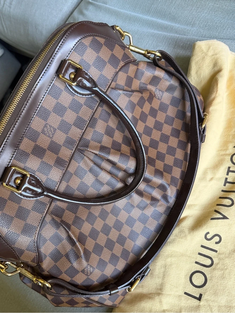 Louis Vuitton Trevi GM Brown Damier Ebene Top-Handle Satchel with Gold Hardware - Picture 3 of 11